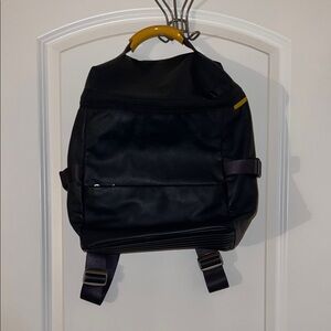 Stylish Black Backpack with Yellow Accents